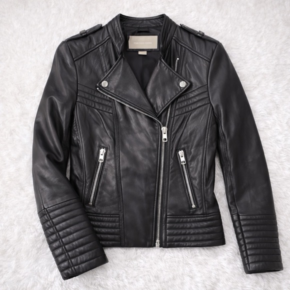 Michael Kors Jackets & Blazers - Michael Kors Black Leather Moto Jacket EUC / Like New